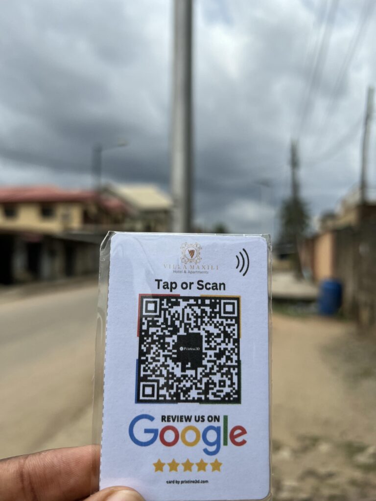 villa maxili nfc google review card